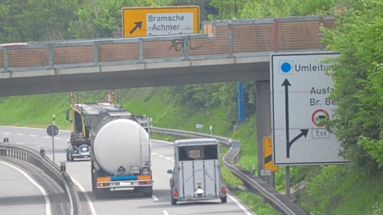 Auf- und Abfahrt der B 68 an der Goethestraße in Bramsche werden vorübergehend gesperrt (Archivbild), Auf- und Abfahrt der B 68 an der Goethestraße in Bramsche werden vorübergehend gesperrt (Archivbild),