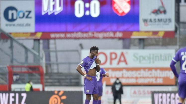 Pure Enttäuschung: Omar Traoré nach dem Abpfiff der Partie gegen den TSV Havelse.