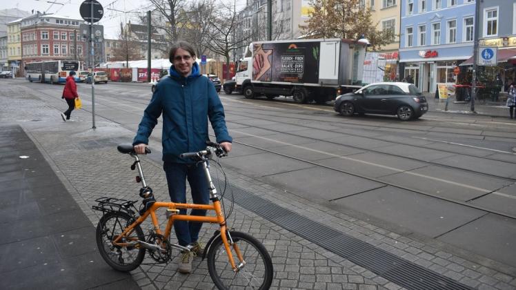 Will die Mobilität in der Kröpeliner-Tor-Vorstadt auch ohne Auto fördern: Felix Winter, Vorsitzender des Ortsbeirats.