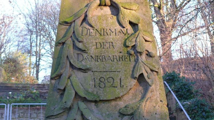 Das „Denkmal der Dankbarkeit“ für den Osnabrücker Senator Gerhard Friedrich Wagner ist 200 Jahre alt geworden.
