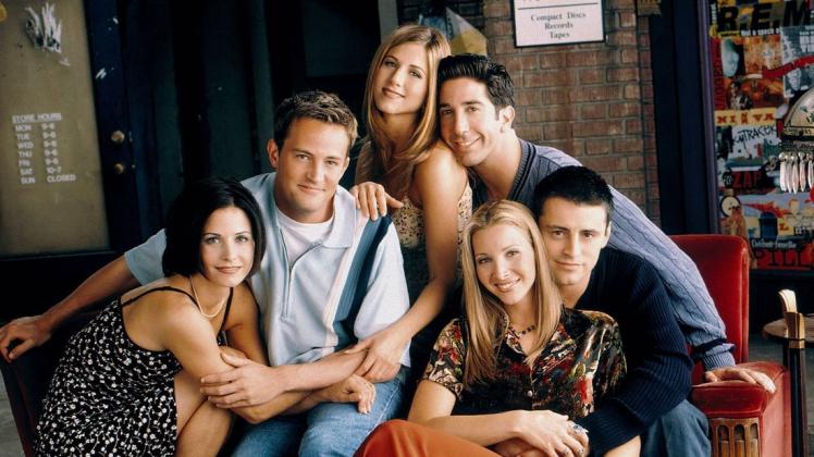 Courteney Cox, Matthew Perry, Jennifer Aniston, David Schwimmer, Lisa Kudrow  und Matt Leblanc (v.l.n.r.) spielten ab 1994 Monica, Chandler, Rachel, Ross, Phoebe und Joey in der Kultserie "Friends".