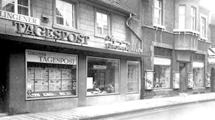 Start als Untermieter: Im hinteren Büro im Schreibwarengeschäft Nottbeck konnten ab dem 1. April 1948 die Anzeigen für die Lingener Tagespost aufgegeben werden.
