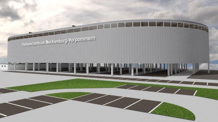 Ein Oval auf Stelzen: So soll die geplante Radsporthalle am Lambrechtsgrund einmal aussehen. Ein Oval auf Stelzen: So soll die geplante Radsporthalle am Lambrechtsgrund einmal aussehen.