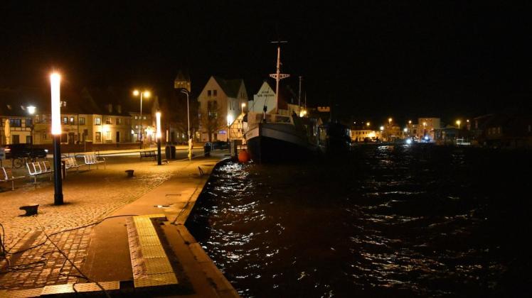 Im Alten Hafen stieg der Wasserstand auf 1,34 Meter über Normalnull.