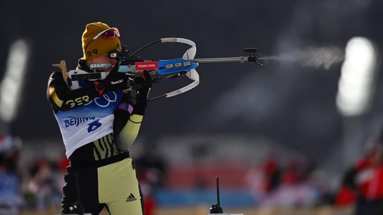 Denise Herrmann aus Deutschland hat im Biathlon eine Goldmedaille geholt. 
