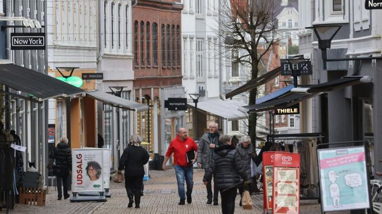 Die Innenstadt von Apenrade: Seit Dienstag gibt es in Dänemark keine Corona-Beschränkungen mehr.