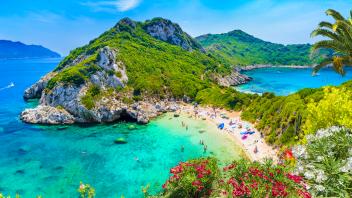 Aerial view of  Porto Timoni, Corfu