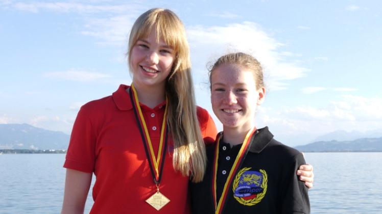 Sarah Wendt (links) wurde gestern über 2,5 Kilometer Deutsche Meisterin, Emma Nagel (rechts) holte Bronze.  
