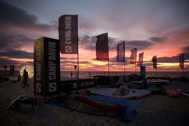 Sonnenuntergang beim Windsurf World Cup am Brandenburger Strand vor Westerland. 