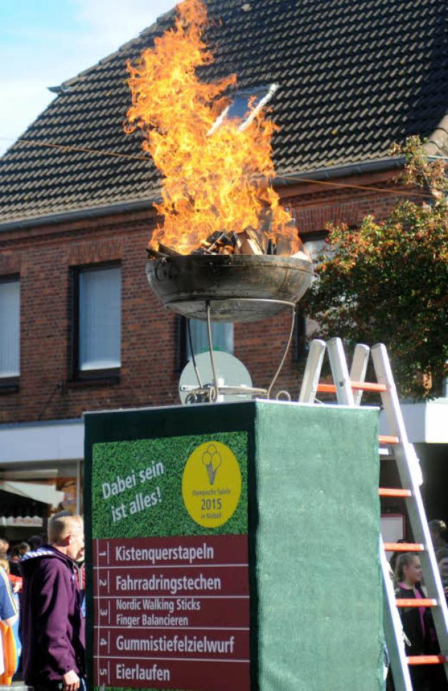 Olympische Flamme in Niebüll. 