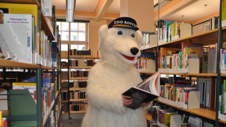 Zoo Maskottchen “Captain Eisbär“ unterstützt als Lesepate das Projekt für Kinder. 