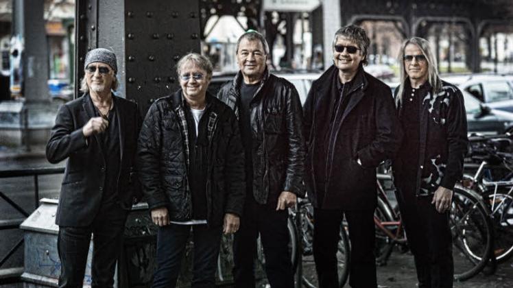 Deep Purple: Bassist Roger Glover, Schlagzeuger Ian Paice, Sänger Ian Gillan, Keyboarder Don Airey und Gitarrist Steve Morse