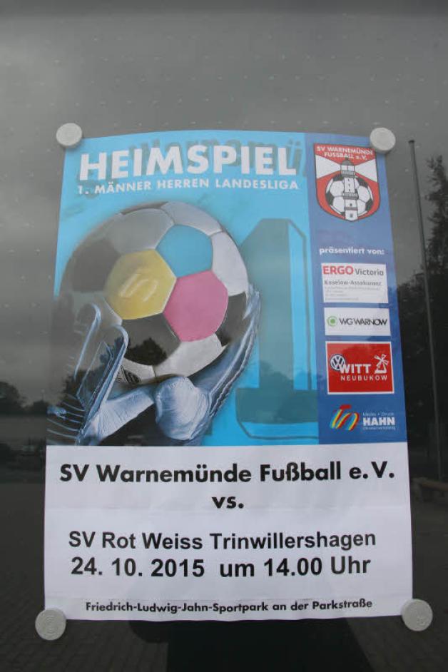 Am Sonnabend gibt es ein Heimspiel des SV Warnemünde gegen SV Rot Weiss Trinwillershagen.