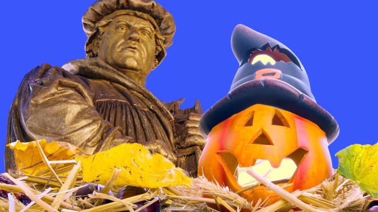 Lieber gruselige Kürbisse schnitzen als sich mit Luthers Thesen befassen: „Halloween“ hat dem Reformationstag schon lange den Rang abgelaufen. ILLUSTRATION: M. JAHR/FOTOLIA