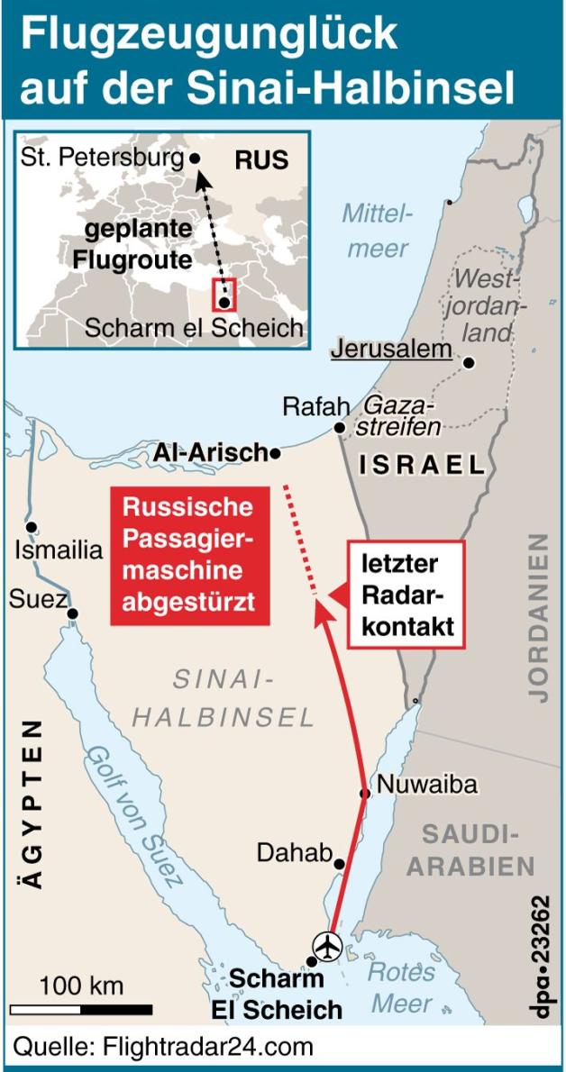 Flugzeugunglück auf der Sinai-Halbinsel (31.10.2015)