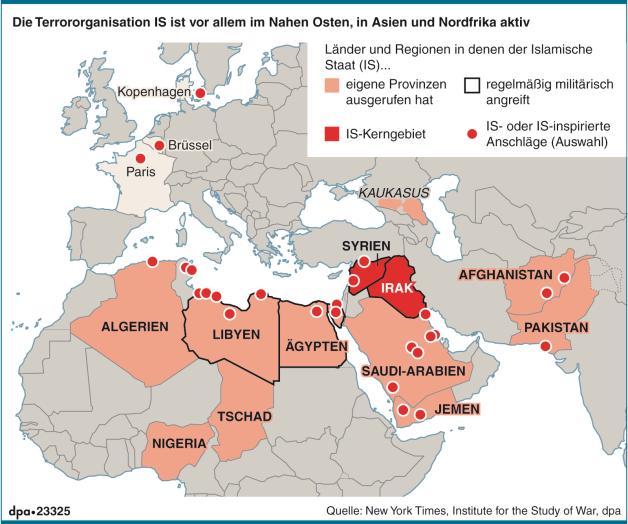 Die Terrormiliz „Islamischer Staat“ (IS) ging aus einem Ableger von  Al-Kaida hervor. Nach dem Sturz von Saddam Hussein 2003 im Irak kämpfte die Gruppe gegen die US-Armee, 2013 ging sie auf Expansionskurs. 