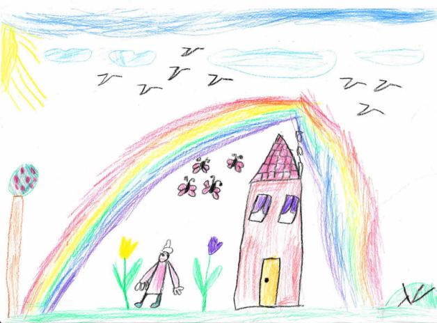 Dieses Bild hat der neunjährige Salid für den Helferkreis gemalt.