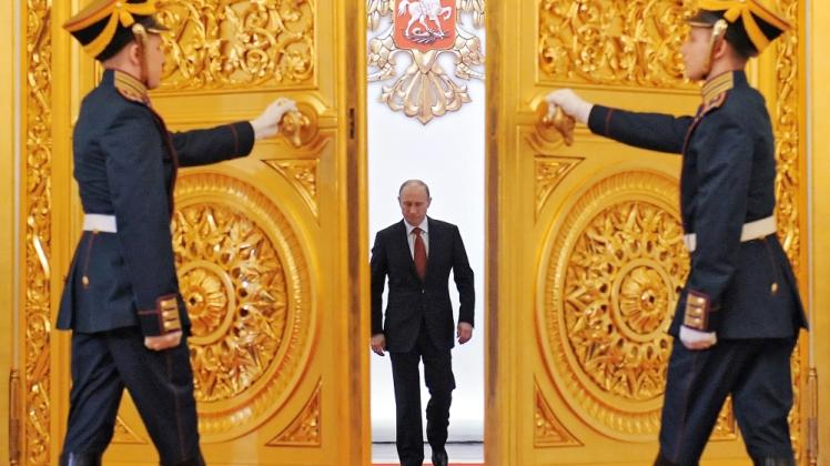 Immer auf Wirkung bedacht: Russlands erster Staatskrieger Wladimir Putin.  