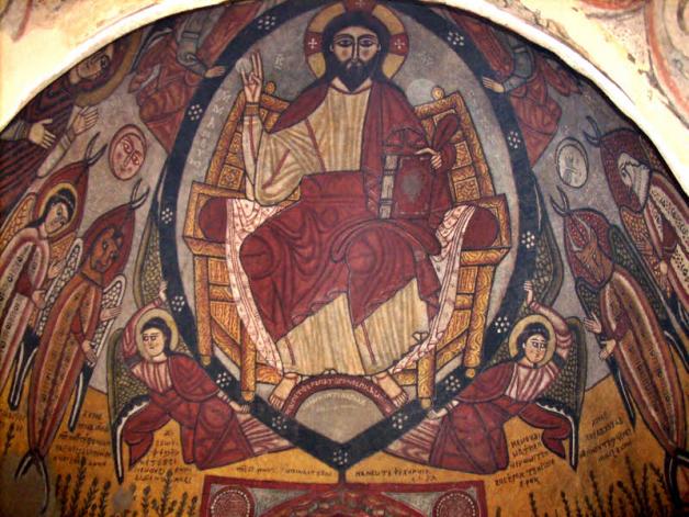 Eindrucksvolle Fresken schmücken die Wände der Kernkirche.  