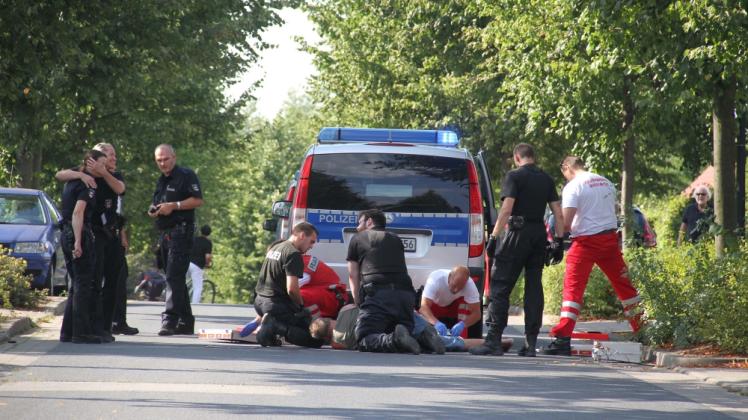 Angreifer überwältigt: Der Vorfall ereignete sich im Rostocker Stadtteil Biestow.  
