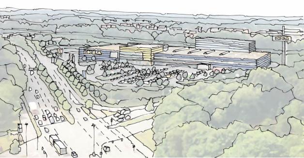 Grobe Visualisierung für den Ikea-Standort in Kiel. Grobe Visualisierung für den Ikea-Standort in Kiel.