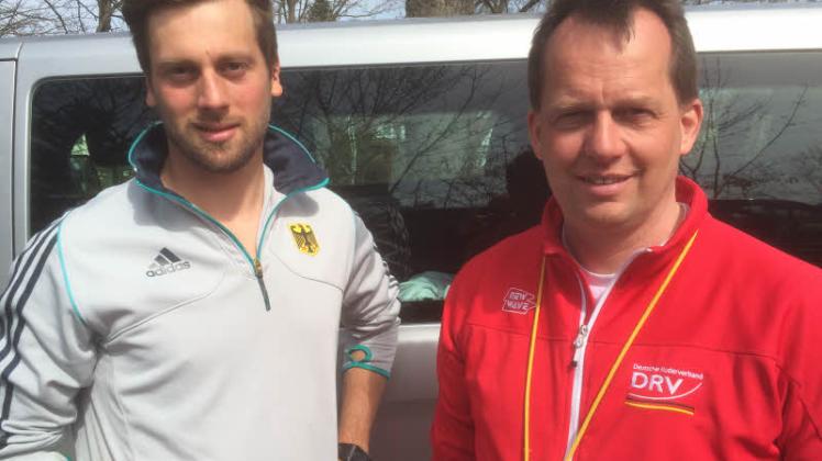 Zufrieden nach den Rennen in Leipzig: Lars Hartig mit seinem Trainer Lars Koltermann. 