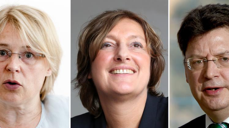 Sie sind Landesminister, wohnen aber nicht in SH: (v.l.) Kristin Alheit (Soziales), Britta Ernst (Bildung) und Reinhard Meyer (Wirtschaft).