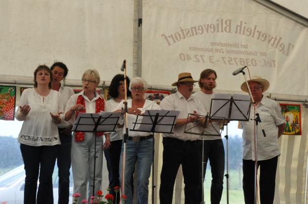 Der neu gegründete Chor aus Hohen Woos sang ein Medley aus altbekannten plattdeutschen Liedern. Fotos: HArald Schulz (3) 