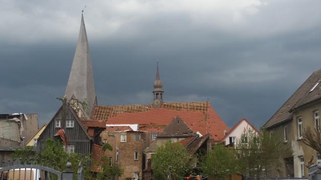 Die Stiftskirche Bützow nach dem Tornado 2015