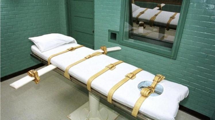 Fixiert für den tödlichen Cocktail: Blick in einen Hinrichtungsraum in einem Gefängnis im US-Bundesstaat Texas. 