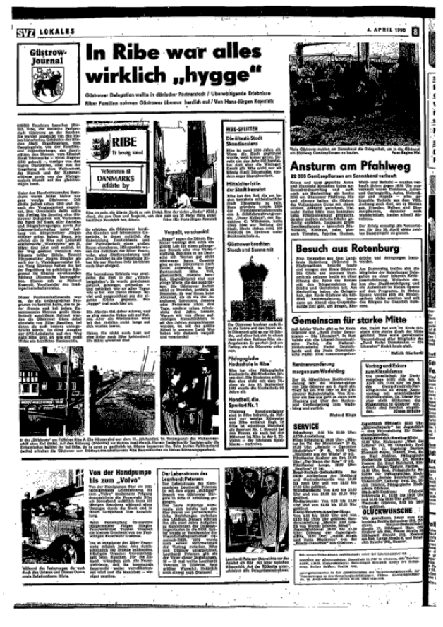 Ein Ausschnitt aus dem SVZ-Beitrag vom 4. April 1990 über den ersten Ribe-Trip.