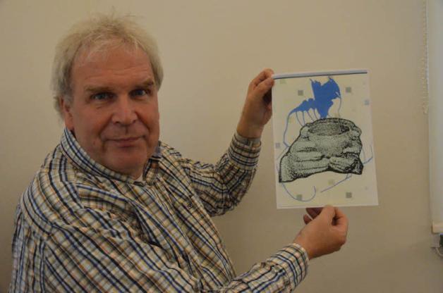 Dr. Uwe Haupenthal mit Polke-Werk. Dr. Uwe Haupenthal mit Polke-Werk.