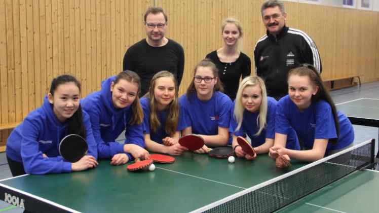 Die Tischtennis-Mädchen des Wittenberger Marie-Curie-Gymnasiums vertraten Brandenburg beim Bundesfinale von „Jugend trainiert für Olympia“ in Berlin.  