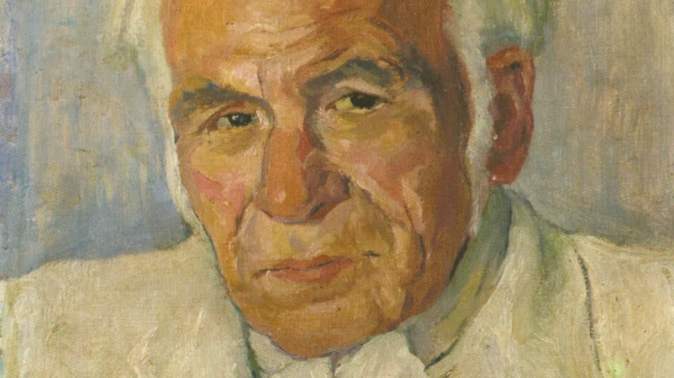 Ein Porträt von Fritz Koch-Gotha, das von dessen Ehefrau, der Malerin Dora Koch-Stetter, stammt   Repro: Landesbibliothek MV 