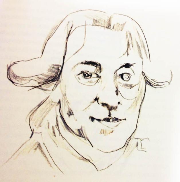 J.W.Hertel, Zeichnung von Matthias Siggelkow
