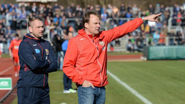 Ehemaliges Trainer-Duo: Martin Pieckenhagen (rechts) ist als Coach des FC Mecklenburg Schwerin zurückgetreten. Sein bisheriger Co, Enrico Neitzel, übernimmt.  