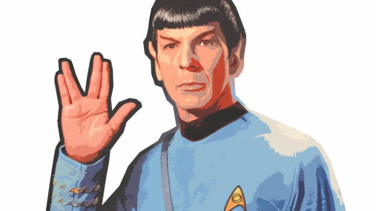 Leonard Nimoy als Vulkanier Spock des Raumschiffes Enterprise  
