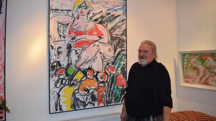 Werke wie dieses präsentiert Klaus-Dietmar Schreiber-Brandt im Galerie-Café Stine.   