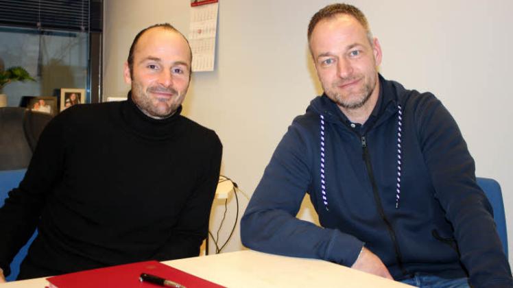 Stehen für Qualität und Kontinuität: Sportvorstand René Schneider (rechts) und Cheftrainer Christian Brand wollen den FC Hansa in eine erfolgreichere Zukunft führen.  