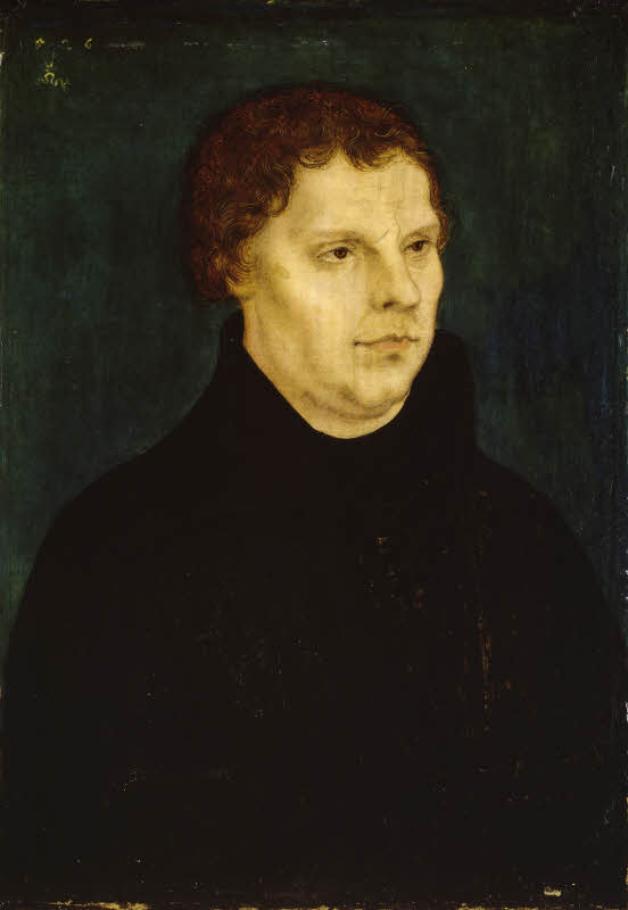 Lucas Cranach d. Ä., Bildnis Martin Luther, 1526, Öl auf Rotbuchenholz Lucas Cranach d. Ä., Bildnis Martin Luther, 1526, Öl auf Rotbuchenholz