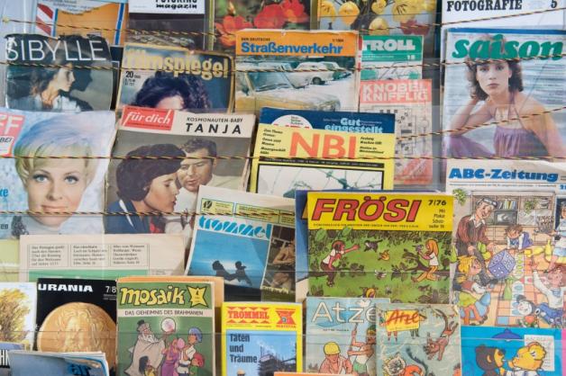 Magazine und Zeitschriften aus der DDR in der Dresdner Ausstellung „Die Welt der DDR“ Fotos: Sebastian Kahnert 