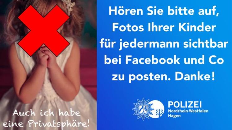So warnte die Polizei Hagen davor, unbedacht Fotos von Kindern ins Netz zu stellen.