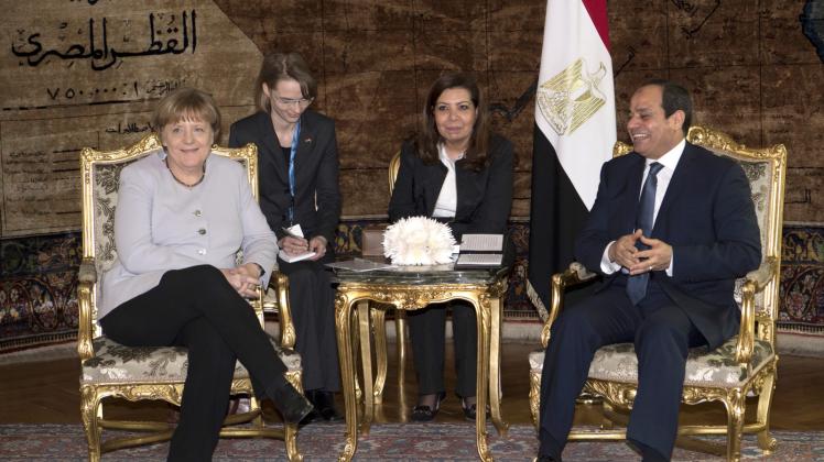 Bundeskanzlerin Angela Merkel mit dem ägyptischen Präsidenten Abdelfattah Al-Sisi  