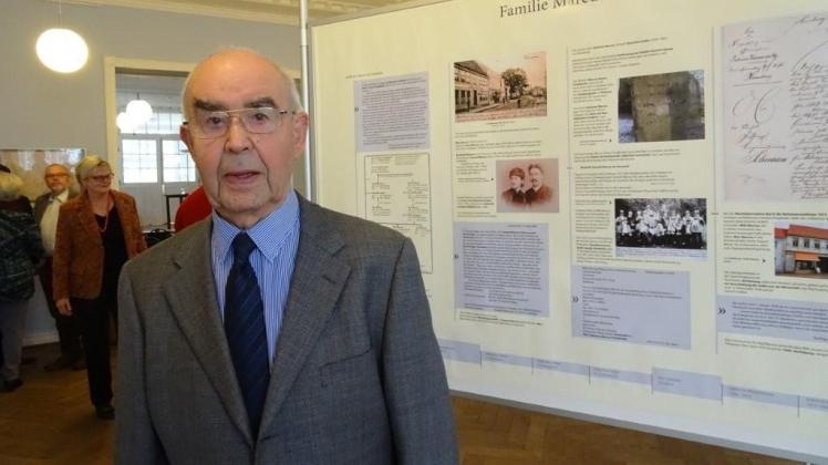 Der Neffe der Familie Marcus aus Schwaan, Hans- Ludwig Levy (88), berichtete über Erinnerungen an Besuche in der Brückenstraße 8.  