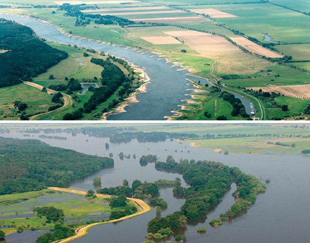 ... und wenn sie bei Hochwasser das Vorland überflutet. ... und wenn sie bei Hochwasser das Vorland überflutet.
