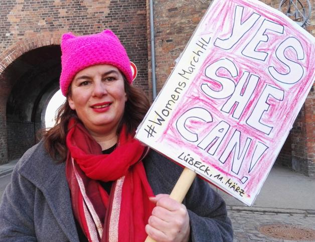 Katjana Zunft ist Landtagskandidation für die Linken und Organisatorin des Lübecker „Women’s March“.