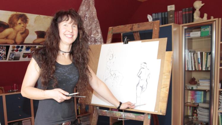 Silke Hameister in ihrem heimischen Atelier  