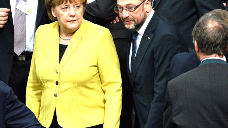 „Uniform gefunden“: Angela Merkel und Martin Schulz  