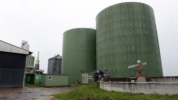 Ein großes Biogaskraftwerk steht in Dedelow in der Uckermark.  