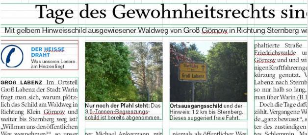 Der Artikel im Anzeiger für Sternberg-Brüel-Warin vom 24. Mai 2017 machte das Ganze öffentlich.